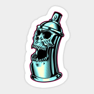 skull can graffiti Sticker